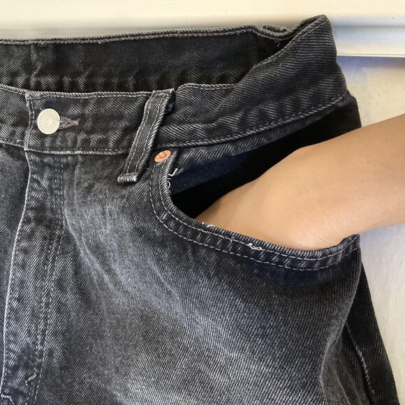 Levi's 550 Women Jeans 14 M Black Denim Tapered Button 30" Inseam High Rise - Picture 9 of 10